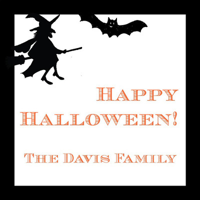 Halloween Witch and Bat Gift Stickers